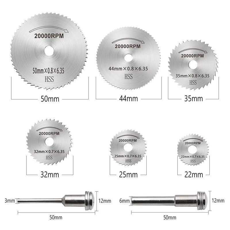Mini Cutting Discs, ZFYQ 8 Piece Discs Circular Saw Blades