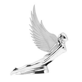 GG Grand General 48056 Clear 8 X 8 inches Chrome Flying Goddess Hood Ornament with Windriders