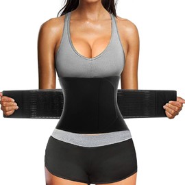 ATERCEL Waist Shaper Belt, Waist Trimmer Belt, Muscle Training, Sweat Belt, Black