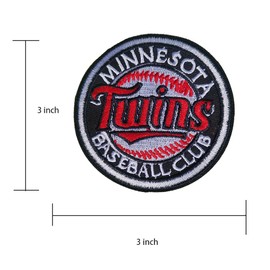 Yerchic Twins Patch Iron On Sew On Minnesota Embroidered Patches for Jacket Shirts Jeans Backpack Sewing Decorating DIY Craft 3 in(3 pcs)