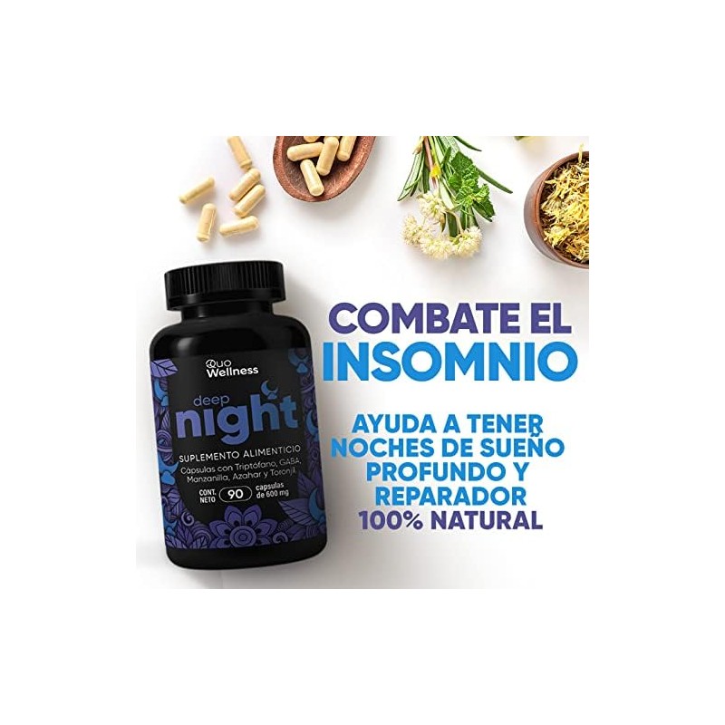 Deep Night Sueño Reparador, Profundo y de Calidad Ingredientes Triptófano,