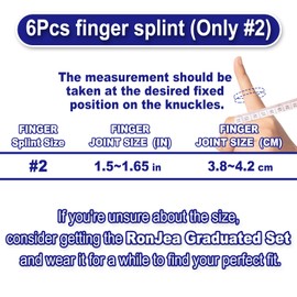 RonJea 6Pcs Oval Finger Splints, Trigger Finger Splint for Trigger/Mallet/Arthritis/Straightening, Finger Brace Support, Pack of 1 Size (#2)