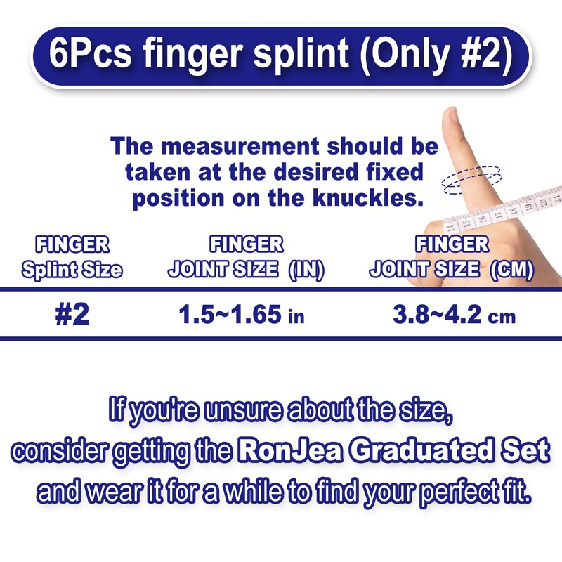RonJea 6Pcs Oval Finger Splints, Trigger Finger Splint for Trigger/Mallet/Arthritis/Straightening,