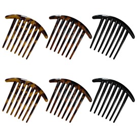 XPEJWAE 6 Stück Haarspange Kämme Seitenkämme Steckkamm Haarkamm mit 7 Zähnen Kunststoff Haar-Clip-Kamm-Zubehör Klassisches Design für Damen Styling Werkzeug Für Alltag Und Anlässe