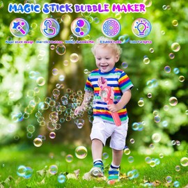 Bombble Soap Bubbles Wand Electric Bubble Wand Children's Bubble Machine 5000+ Bubbles / min with Bubble Solution, Soap Bubbles Toy Gift Girls and Boys 345678 Years