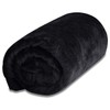 ottostyle.jp Flannel Microfiber Throw, Large Size, Black, 39.4 x 55.1