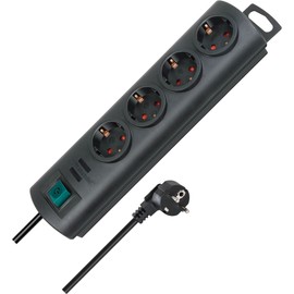 Brennenstuhl Primera-Line 4-Way Power Strip, With Switch and 1.5 m Cable, 90° Layout of Sockets