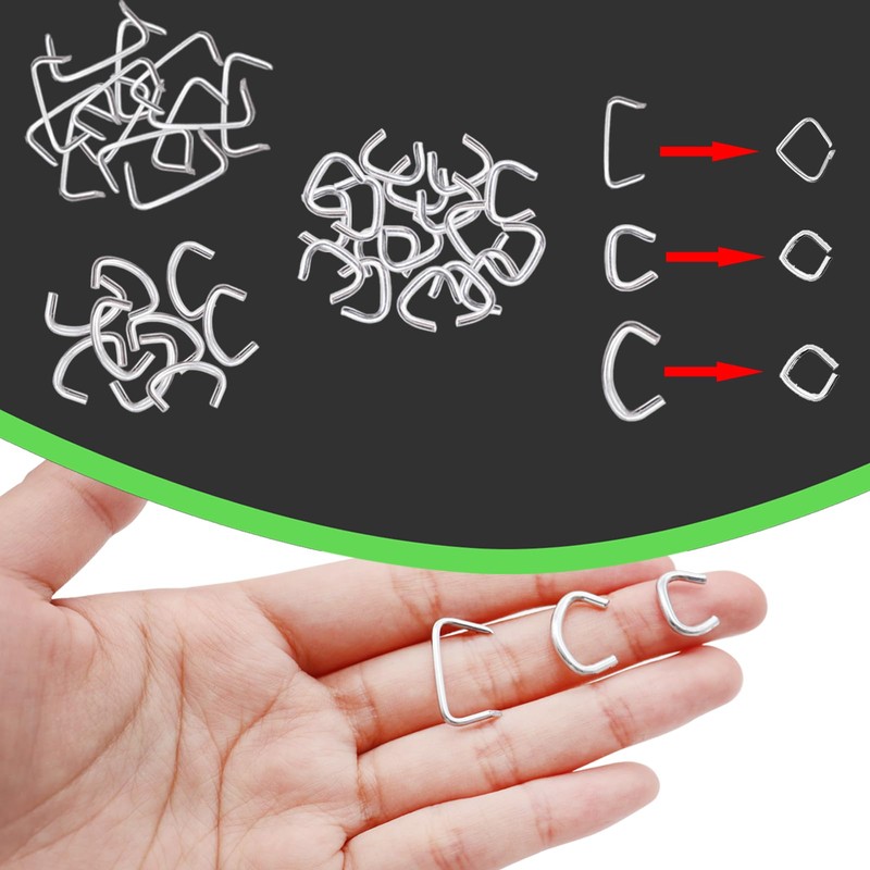 Ruibapa 300 Pcs Hog Rings with Bent Hog Ring Pliers