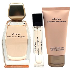 NARCISO RODRIGUEZ ALL OF ME 3 PCS GIFT SET EDP 3.0 Oz, EDP 0.33 Oz, BODY LOTION!