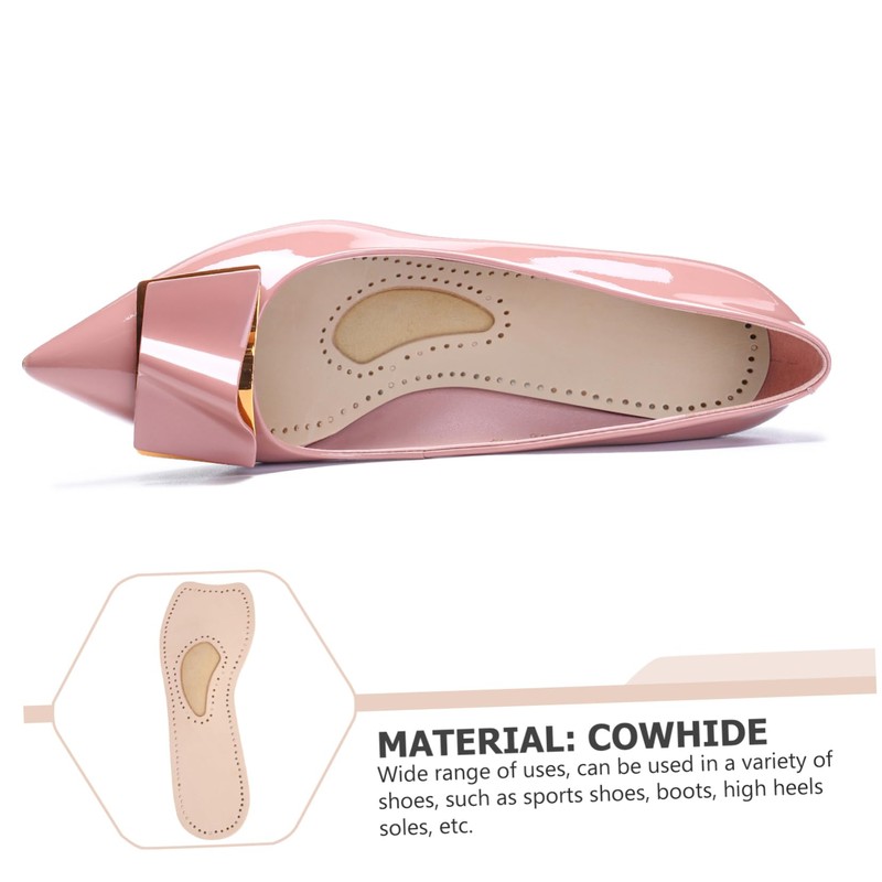 Minkissy 2pcs Pair Shoe Inserts for Women Cowhide Leather Material
