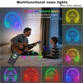 Eeutiwe Gaming Neon Sign with APP Control & Remote, Color Changing Neon Sign Wall Decor for Game Zone/Video Room/Bedroom, Gamer Room Decor for Boys Girls Lovers
