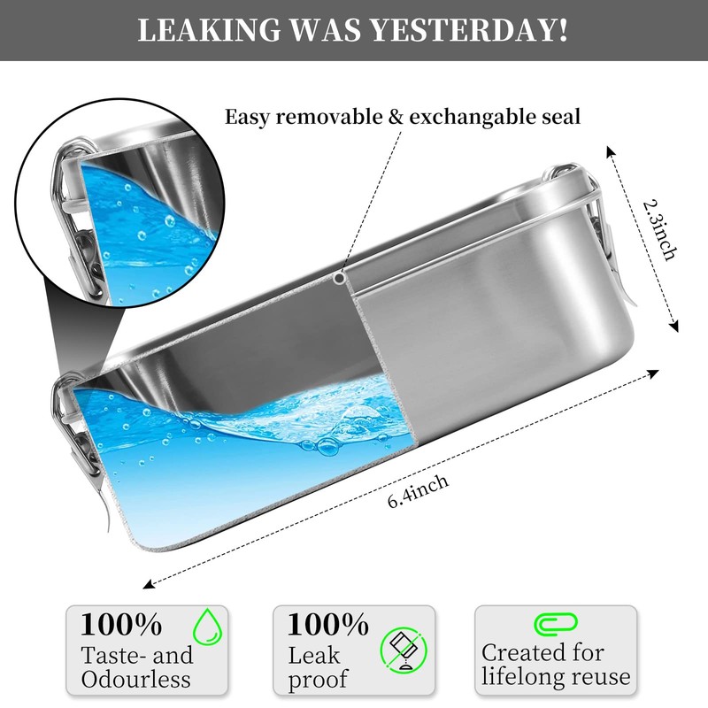 UPTRUST Stainless Steel Lunch Box, 800ML/27oz, Metal Bento Boxes with