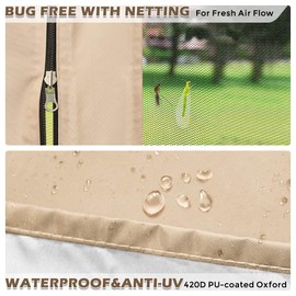 Quictent 10x10 Ez Pop up Canopy with Mosquito Netting Instant Setup Screen House Room Tent Waterproof with Roller Bag (Beige)