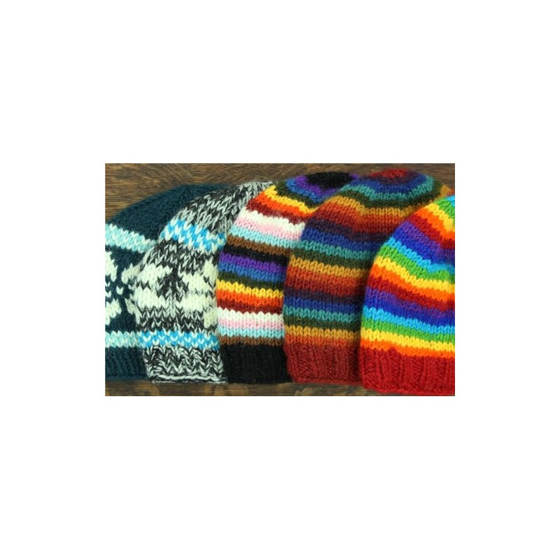 LOUDelephant Knitted Wool Hat, Snowflake Dark Teal