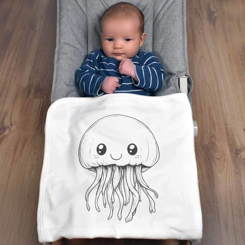 Azeeda 'Cute Jellyfish ' Cotton Baby Blanket/Shawl (BY00039878)