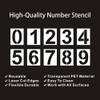 2 Inch Plastic Number Stencils - Reusable Digital Templates for