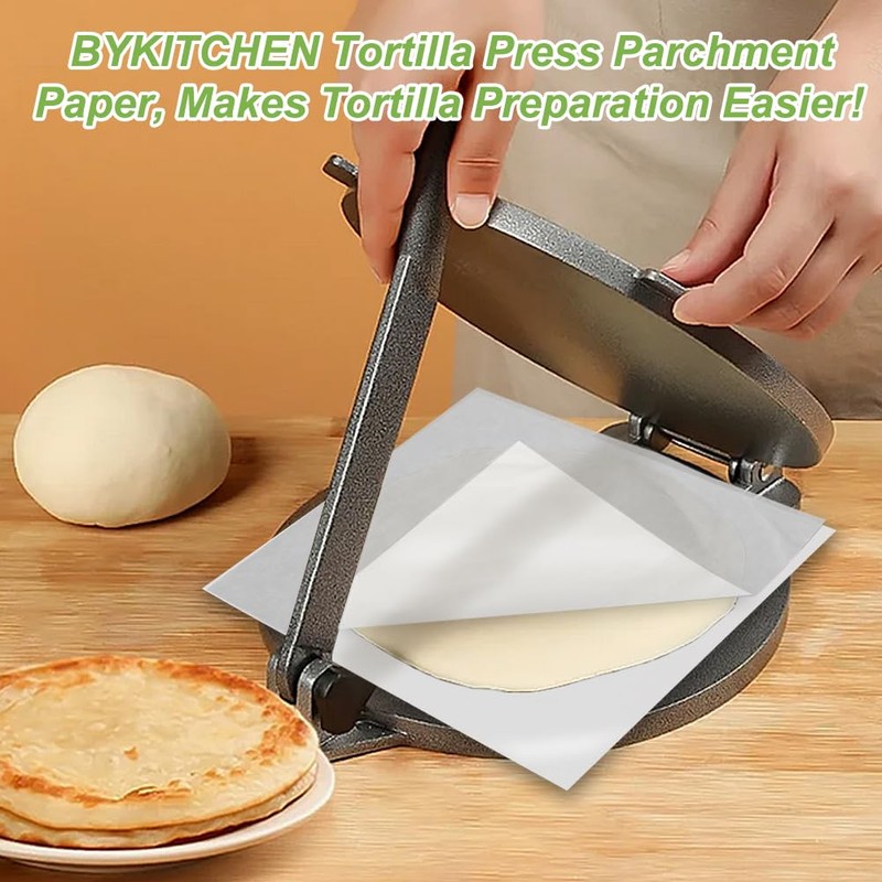 BYKITCHEN 8x8 Inch Non Stick Parchment Paper Sheet Squares for