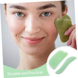 Healeved 2pcs Facial Scraper Board Comfortable Jade Guasha Tool for Face Massage Neck and Shoulders Compact Design for Easy Storage and Travel for Massage Enthusiasts