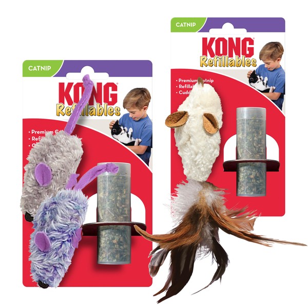 KONG Refillables Catnip Toys, Assorted 2-Pack – Plush Cat Toys