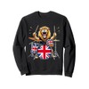 Union Jack Flag Lion Playing Drums UK Flag Sweatshirt
