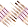 Qzqetet Nail Art Brushes Set - Professional 5pcs Double-Ended Acrylic