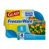 Glad GladWare Freezerware Food Storage Containers - Small Rectangle -