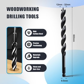 7/8"x 24" Auger Drill Bit for Wood,Hex Shank Tri Flute Wood Drill Bit for Soft and Hard Wood,Plastic,Drywall and Composite Materials