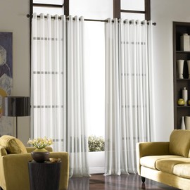 Curtainworks Soho Voile Sheer Grommet Panel, 59 by 132", Winter White
