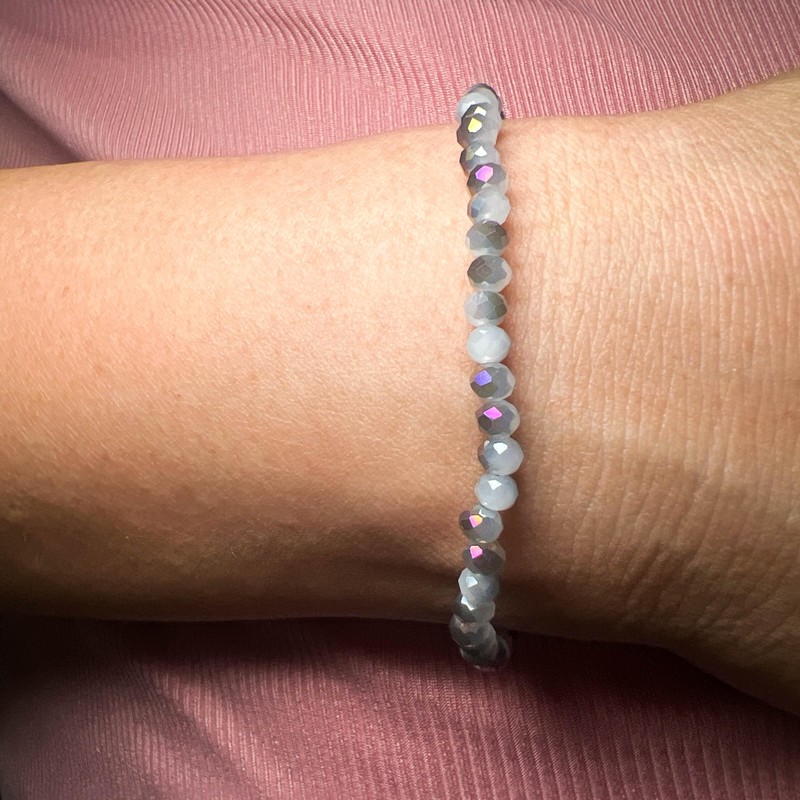 EUMENIDES Natural Crystal Stone Bracelet, 4MM, Elastic Band, Natural Gemstones,