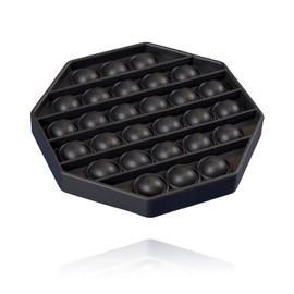 Silicone Push Pop Bubble Fidget Sensory Toy - Stress & Anxiety Push Pop Fidget Toy for Kids & Adults - Top Autism Special Needs Stress Reliever (Octagon, Black)