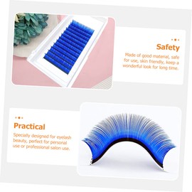 Healeved Elegant Blue False Lashes 9mm Length Grafting Extensions Fake Lashes for Stage Daily Makeup