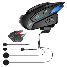 Kitazawa Shoji Motorcycle Incom, 6 People Simultaneous Calling, Bluetooth 5.1, Incom, DSP, CVC Noise Cancellation, HIFI Sound Quality, Helmet, Headset, Music Sharing, Motorcycle Communication Devices