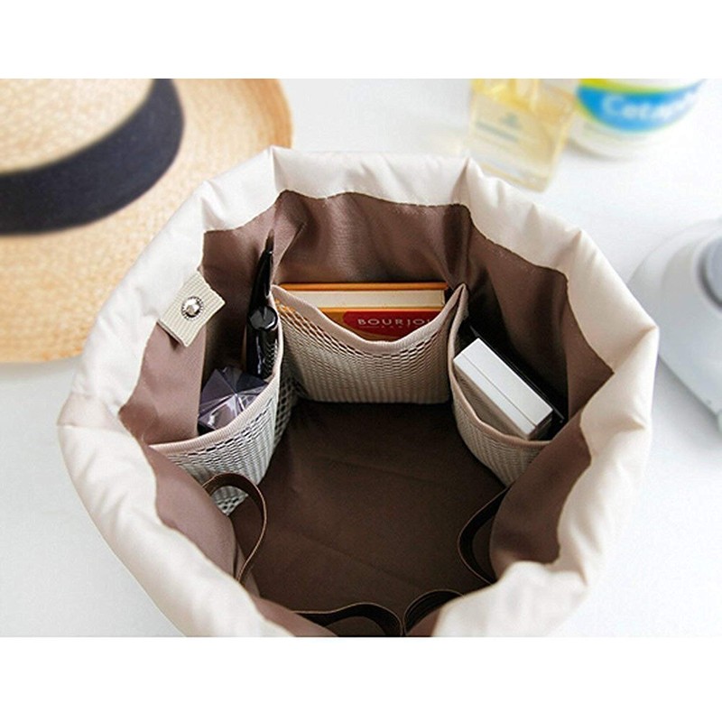 VGMAX Round Make-Up Pouches Round Bucket Style Cases Travel Cosmetic