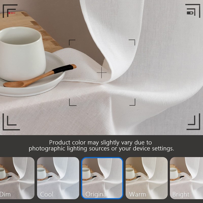 jinchan White Kitchen Curtains Linen Tier Curtains 24 Inch Farmhouse