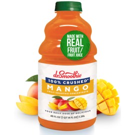 Dr. Smoothie 100% Crushed Mango – No Added Sugar, Made with Real Fruits/Fruit Juice – Vegan, No Artificial Colors or Flavors – Sweet Mango with a Hint of Pineapple & Banana – 46 oz Bottle