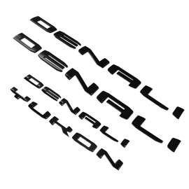 Left/Right 3D Letters Emblem Badge Compatible with 2021-2023 Denali Yukon 4X (Gloss Black)