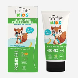 Promis Gel Kids – Natural Teething Gel for Babies, Gum Relief with Aloe Vera, Chamomile, Calendula and Hyaluronic Acid, Safe if Swallowed, Natural Banana Flavor, Organic and Vegan