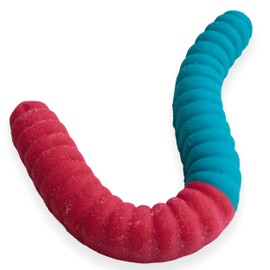 Sour Giant Gummy Worm - Large 2 Pound Gummy Candy with Big Tangy Flavor from GGB Candies (Cherry/Blue Raspberry)