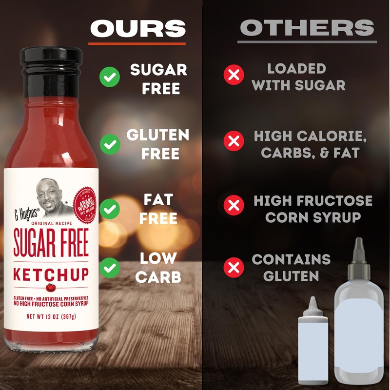 G Hughes Sugar Free Ketchup - Gluten Free, Preservation Free,