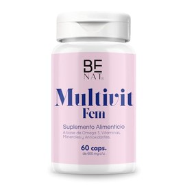 BENAT Multivitamínico para Mujer + Omega 3 + Jalea Real + Luteína y Zeaxantina |Energía, Belleza y Bienestar | 60 Cápsulas