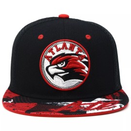 Premium Atlanta New Leader Downtown ATL Bird Falcon Head Adjustable Snapback Hat Cap - Black / Red