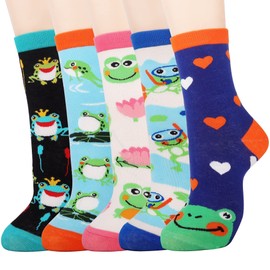 Jeasona Women's Frog Socks Frog Gifts for Women Cute Funny Funky Cotton Socks
