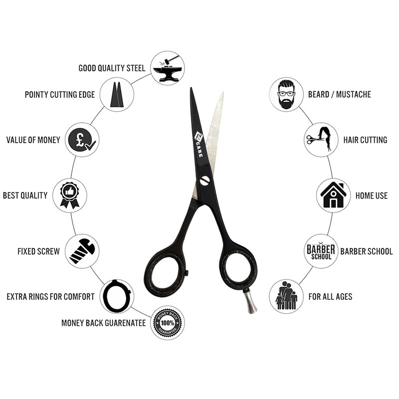 YSCARE Beard Scissors Hair Scissors Mustache Scissors Premium Hairdressing Scissors