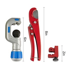 EFIELD Heavy-Duty Canvas Bag- 3 Pcs Tubing Cutters Kit with 3/16 to 1-1/4-inch Pipe Cutter, 1/8 to 7/8-inch Mini Tube Cutter for Metal Pipes ; The Pex Cutter for Plastic Tubing