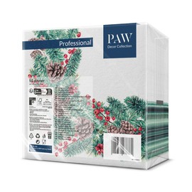 Paw Airlaid Napkins (40 x 40 cm) I Pack of 50 I Perfect for Christmas, Winter, Holidays I Christmas Eve Winter Time Table Decoration I Airlaid Napkins Fabric-Like Winter Branches