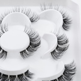 Clear Band False Eyelashes, D Curl, Russian Stripes, Band, 3D Fluffy Eyelashes, Natural Looking False Eyelashes, Wispy Eye Lashes (DZG666)
