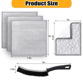 XANGNIER Cast Iron Scrubber Cleaning Kit,5 Pcs Cast Iron Skillet Cleaner Care Kit Tools for Griddle,Pan,Dutch Oven,Wok,Stainless Steel Pot,Cast Iron Accessories,Kitchen Cleaning Gadget