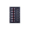 Marine Boat SPLASHPROOF Switch Panel Circuit Breaker 6 Gang LED