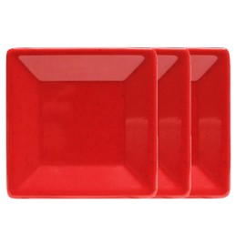TrueCraftware- 8-1/4” x 8-1/4” Square Plate Passion Red Color Melamine- Dinner Plates Reusable Plate Dinner Dishes Plates Perfect for Dinner Dishes Dishwasher Safe Break-Resistant