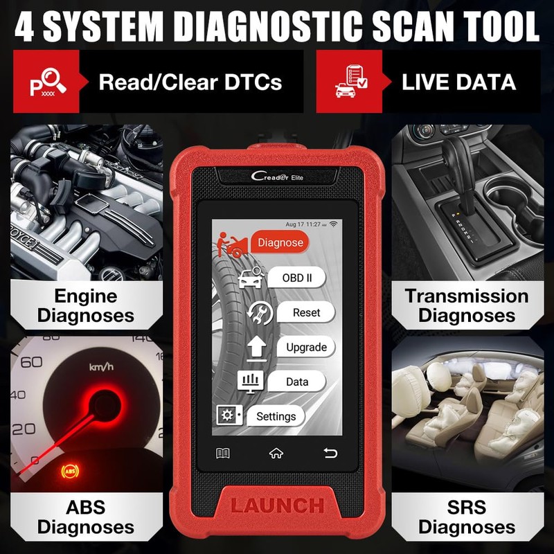LAUNCH Elite ABS Bleeding Scan Tool,Engine Transmission ABS SRS OBD2